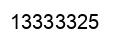 Number 13333325 black image