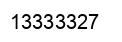 Number 13333327 black image