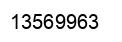 Number 13569963 black image