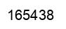 Number 165438 black image
