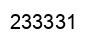 Number 233331 black image