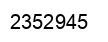 Number 2352945 black image