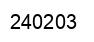 Number 240203 black image