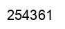 Number 254361 black image