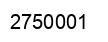 Number 2750001 black image