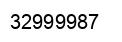 Number 32999987 black image