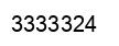 Number 3333324 black image