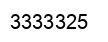 Number 3333325 black image