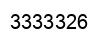 Number 3333326 black image