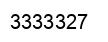 Number 3333327 black image