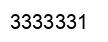Number 3333331 black image