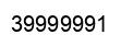 Number 39999991 black image