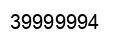 Number 39999994 black image