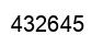Number 432645 black image