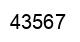 Number 43567 black image