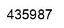 Number 435987 black image