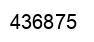 Number 436875 black image