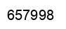 Number 657998 black image