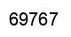 Number 69767 black image
