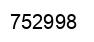 Number 752998 black image