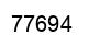 Number 77694 black image