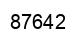 Number 87642 black image