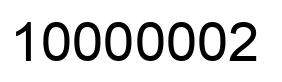 Number 10000002 black image