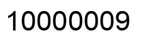 Number 10000009 black image
