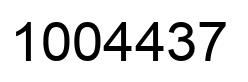 Number 1004437 black image