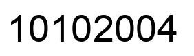 Number 10102004 black image