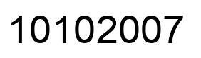 Number 10102007 black image