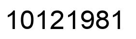 Número 10121981 imagen negro