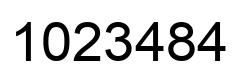 Number 1023484 black image