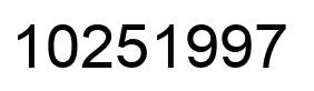 Number 10251997 black image