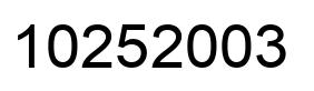 Number 10252003 black image