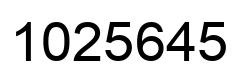 Number 1025645 black image