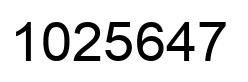 Number 1025647 black image