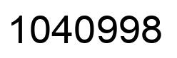 Number 1040998 black image