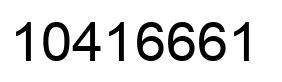 Number 10416661 black image