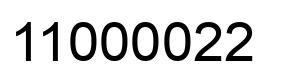 Number 11000022 black image