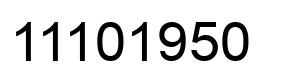 Number 11101950 black image
