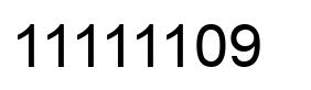 Número 11111109 imagen negro