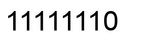 Número 11111110 imagen negro