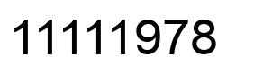 Number 11111978 black image