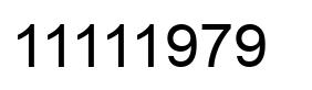 Number 11111979 black image