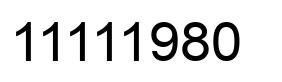Number 11111980 black image