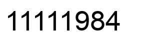 Number 11111984 black image