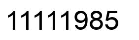 Number 11111985 black image