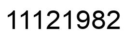 Number 11121982 black image