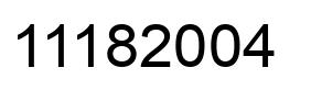 Number 11182004 black image